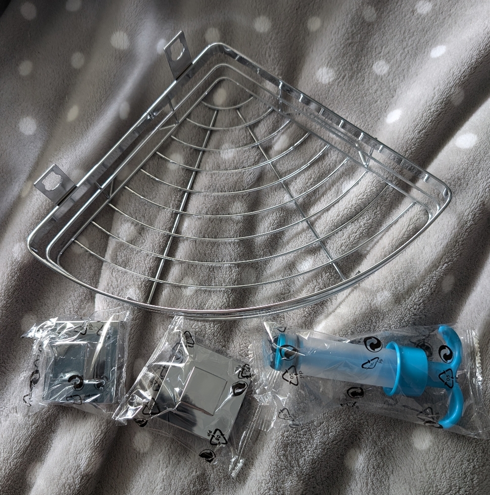 Corner Shower Caddy with Mounting Accessories
